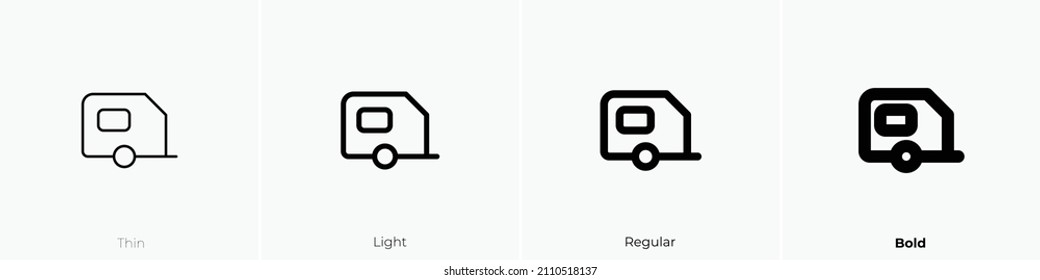 caravan icon. Thin, Light Regular And Bold style design isolated on white background