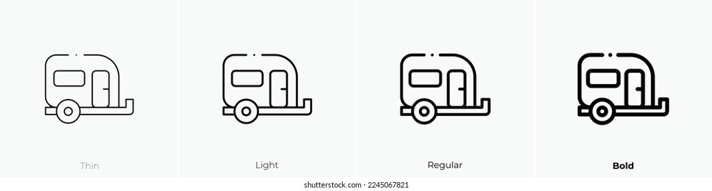 caravan icon. Thin, Light Regular And Bold style design isolated on white background