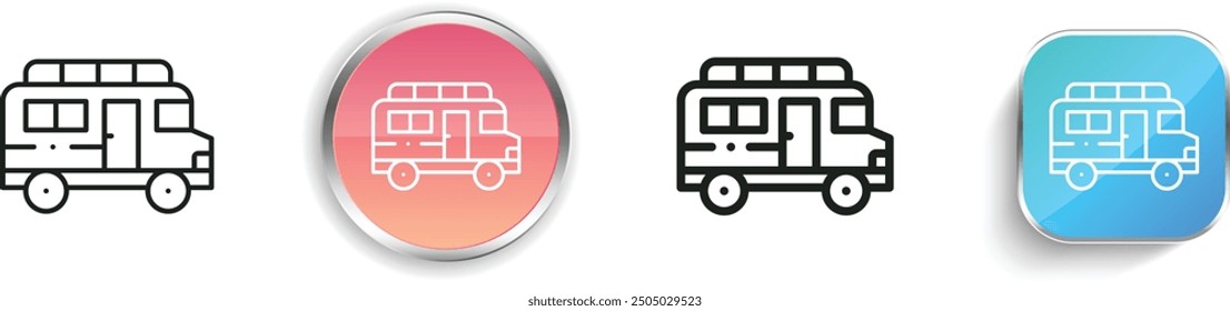 caravan icon. Thin Linear, Regular and Button Style Design Isolated On White Background