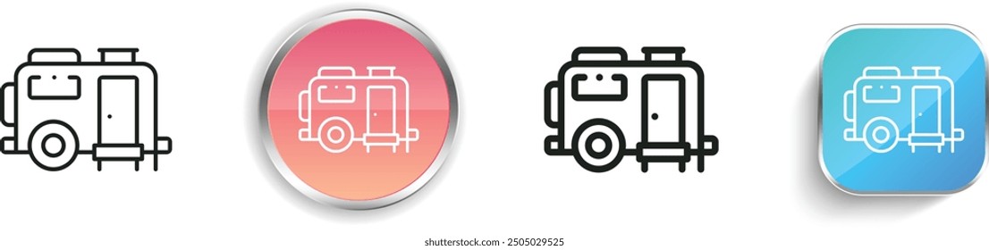 caravan icon. Thin Linear, Regular and Button Style Design Isolated On White Background