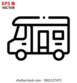 Caravan icon for transportation apps and websites. Eps 10 vector illustration.