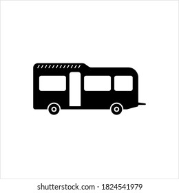 Caravan Icon, Travel Trailer, Camper Icon Vector Art Illustration