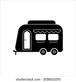 Caravan Icon, Travel Trailer, Camper Icon, Towed Trailer, Travel Trailer, Tourer, Vector Art Illustration - Shutterstock ID 2030010293