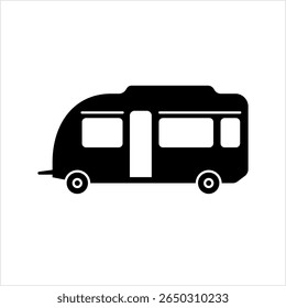 Ícone de caravana, Trailer de viagem, Ícone de campista Vetor Art Illustration