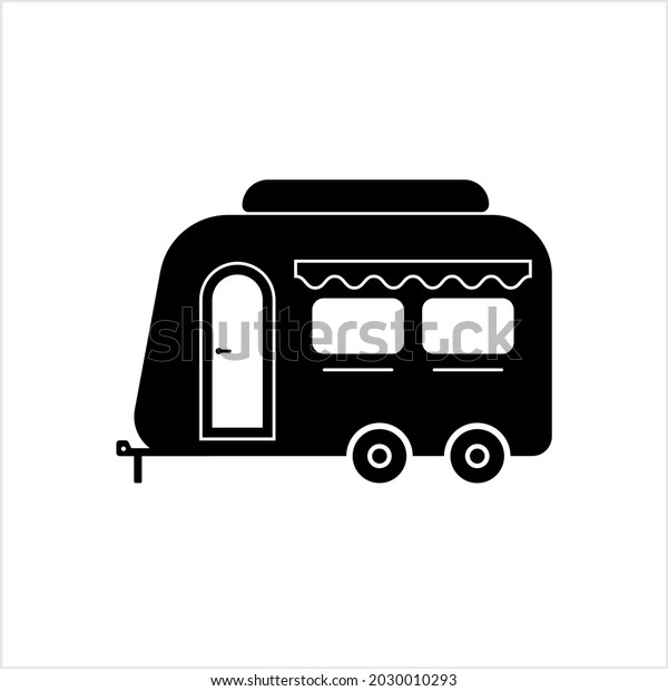 Caravan Icon, Travel\
Trailer, Camper Icon, Towed Trailer, Travel Trailer, Tourer, Vector\
Art Illustration
