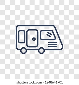 Caravan icon. Trendy linear Caravan logo concept on transparent background from Transportation collection