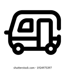 caravan icon using line style