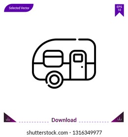 caravan icon vector . Best modern, simple, isolated, type-of-houses , logo, flat icon for website design or mobile applications, UI / UX design vector format