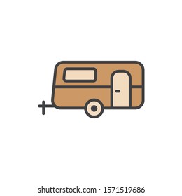 caravan icon vector filled outline style design