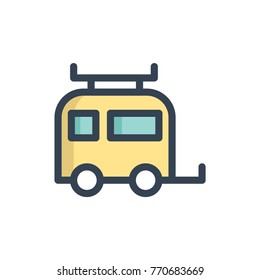 caravan icon vector filled outline style