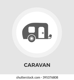 Caravan icon vector. Flat icon isolated on the white background. Editable EPS file. Vector illustration.