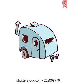 Caravan icon, vector illustration.