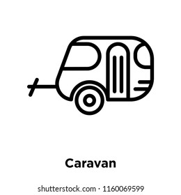 Caravan icon vector isolated on white background, Caravan transparent sign , line and outline elements in linear style