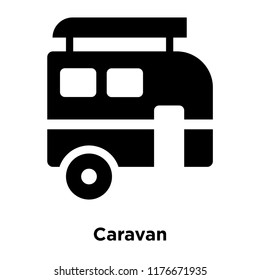 Caravan icon vector isolated on white background, logo concept of Caravan sign on transparent background, filled black symbol