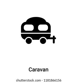 Caravan icon vector isolated on white background, logo concept of Caravan sign on transparent background, filled black symbol