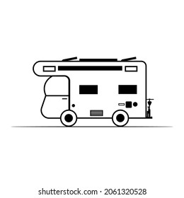 Caravan icon vector isolated on white background