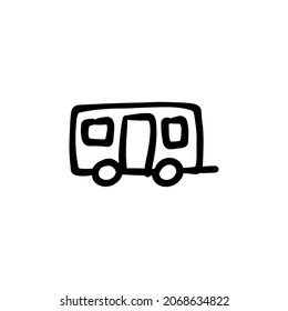 caravan icon in vector. Logotype - Doodle