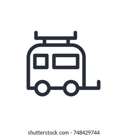 caravan icon vector. caravan icon outline style design
