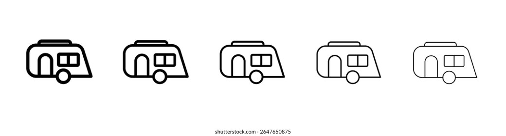 ícone de caravana vetor delineamento fino estilo sinal