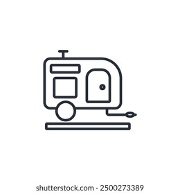 Caravan icon. vector.Editable stroke.linear style sign for use web design,logo.Symbol illustration.