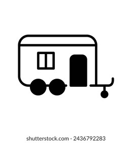 caravan icon with white background vector stock illustration