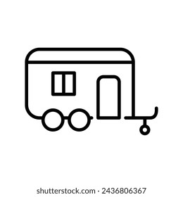 caravan icon with white background vector stock illustration