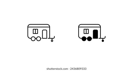 caravan icon with white background vector stock illustration