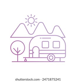 caravan icon with white background vector stock illustration