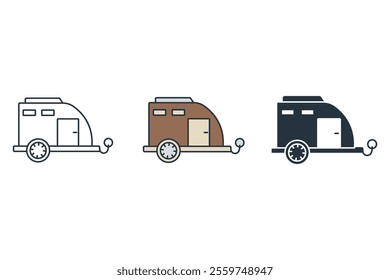 caravan icons  symbol vector elements for infographic web