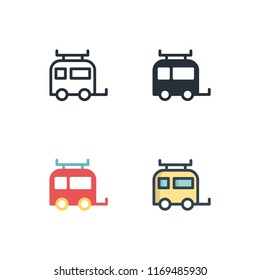 caravan icons vector eps10. icon design with four different styles