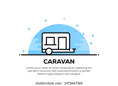 CARAVAN AND ILLUSTRATION ICON CONCEPT