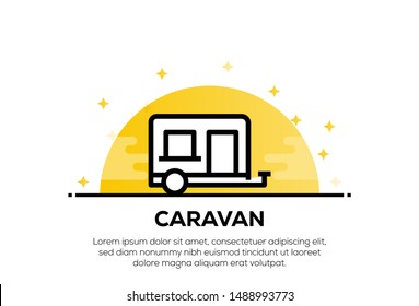 CARAVAN AND ILLUSTRATION ICON CONCEPT