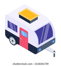 Caravan an isometric icon is visually perfect 

