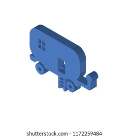 Caravan isometric left top view 3D icon