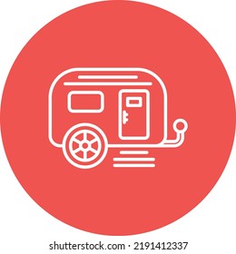 Caravan line circle icon vector image. Can be used for house, houses. Can also be used for web apps, mobile apps and print media.