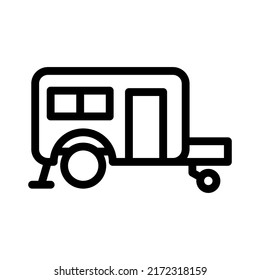 caravan line icon illustration vector graphic