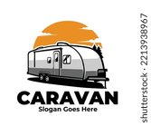 Caravan logo illustration vector isolated
