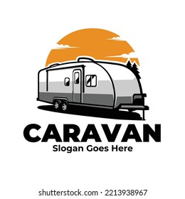 Caravan logo illustration vector isolated