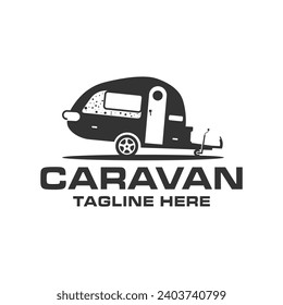 caravan or mobile home illustration logo design