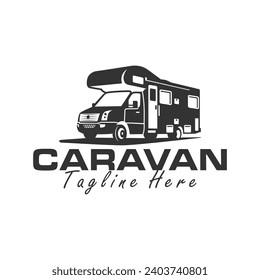 caravan or mobile home illustration logo design