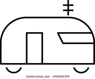 Caravan or mobile home thin line icon
