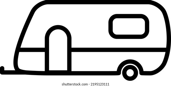 Caravan or motorhome icon vector. A design for campsites or camping.