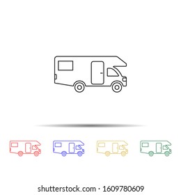 Caravan multi color style icon. Simple thin line, outline vector of transport icons for ui and ux, website or mobile application