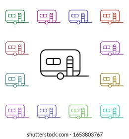 Caravan multi color style icon. Simple thin line, outline vector of summer icons for ui and ux, website or mobile application