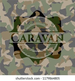 Caravan on camo pattern