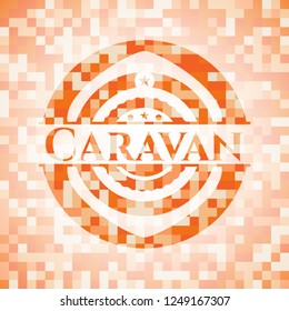 Caravan orange mosaic emblem