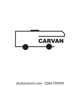 Caravan outline, Campervan adventure logo with minimalist line design, Editable and colorable vector effect.adventure camper van line art logo image vector illustration, recreational vehicles   