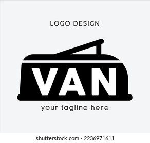 Caravan outline vector design. minimalistic design for campervan logo design. Editable and colorable vector effect.