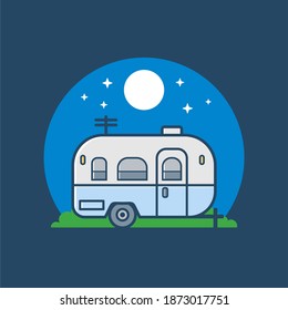 Diseño de depuración de vectores de Caravan Park.