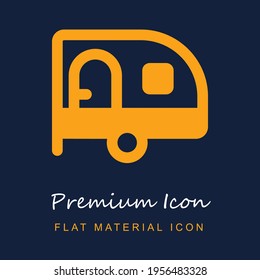 Material de caravana premium ui ux icono vector aislado en colores azul marino y naranja